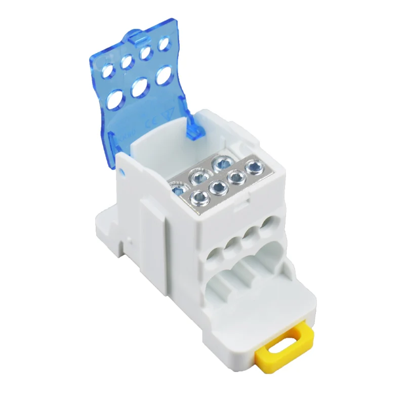 Terminal Block UKK80A UKK125A UKK160A Electric Wire Connector 1 in many Out Din Rail distribution Wiring Accessories Blue Yellow
