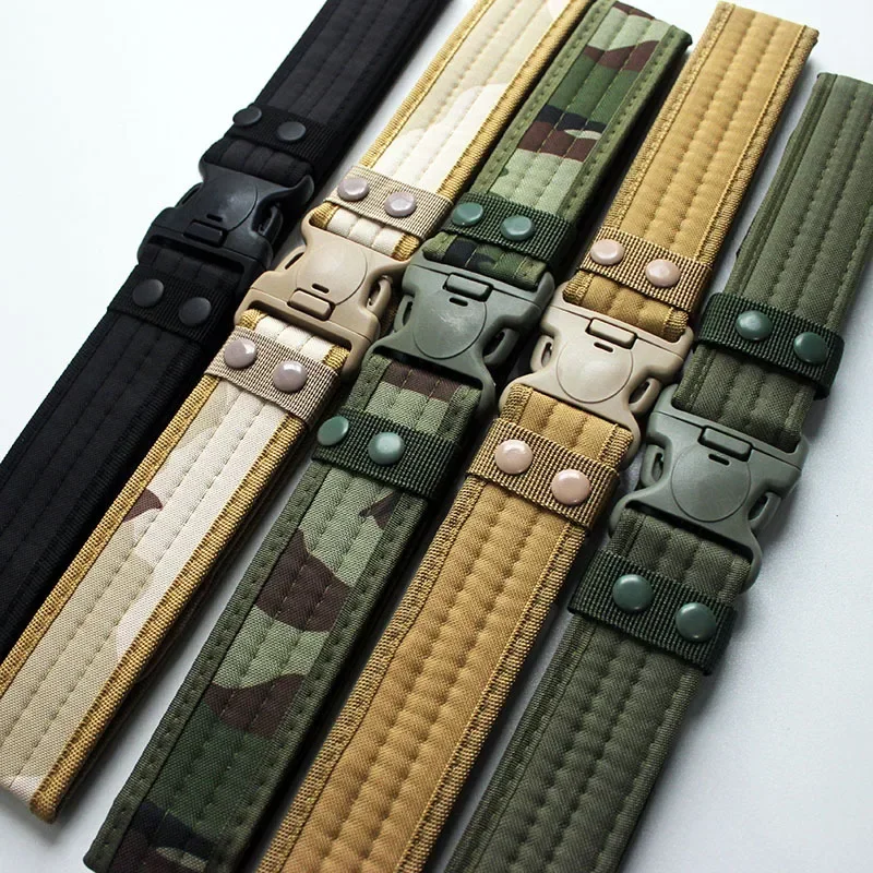 

New Army Style Combat Belts Quick Release Tactical Belt Fashion Black Men Canvas Waistband Outdoor Hunting 6 Colors 130cm Length