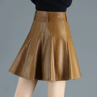 Woman Skirts Elegant Plus Size New Fashion Korean Style Genuine Real Leather Skirts High Waist Mini Skirt Womens Sexy Skirt - Image 4