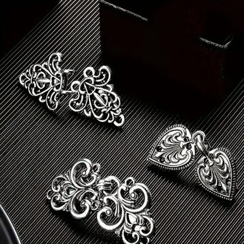 Vintage Sweater Clip Cape Cloak Clips Retro Cardigan Clip Shawl Collar Clasp Dress Shirt Brooch For Women Girls 4PCS