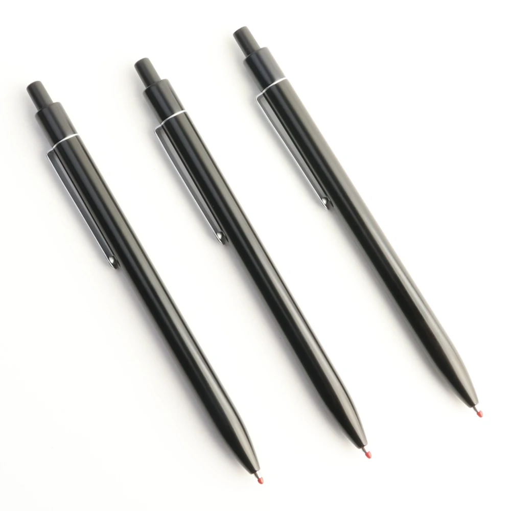 Stainless Steel Metal Retractable Gel Pens 0.5mm Fine Point Black ink Ballpoint Signature Pen with Replaceable Blue Refills 6