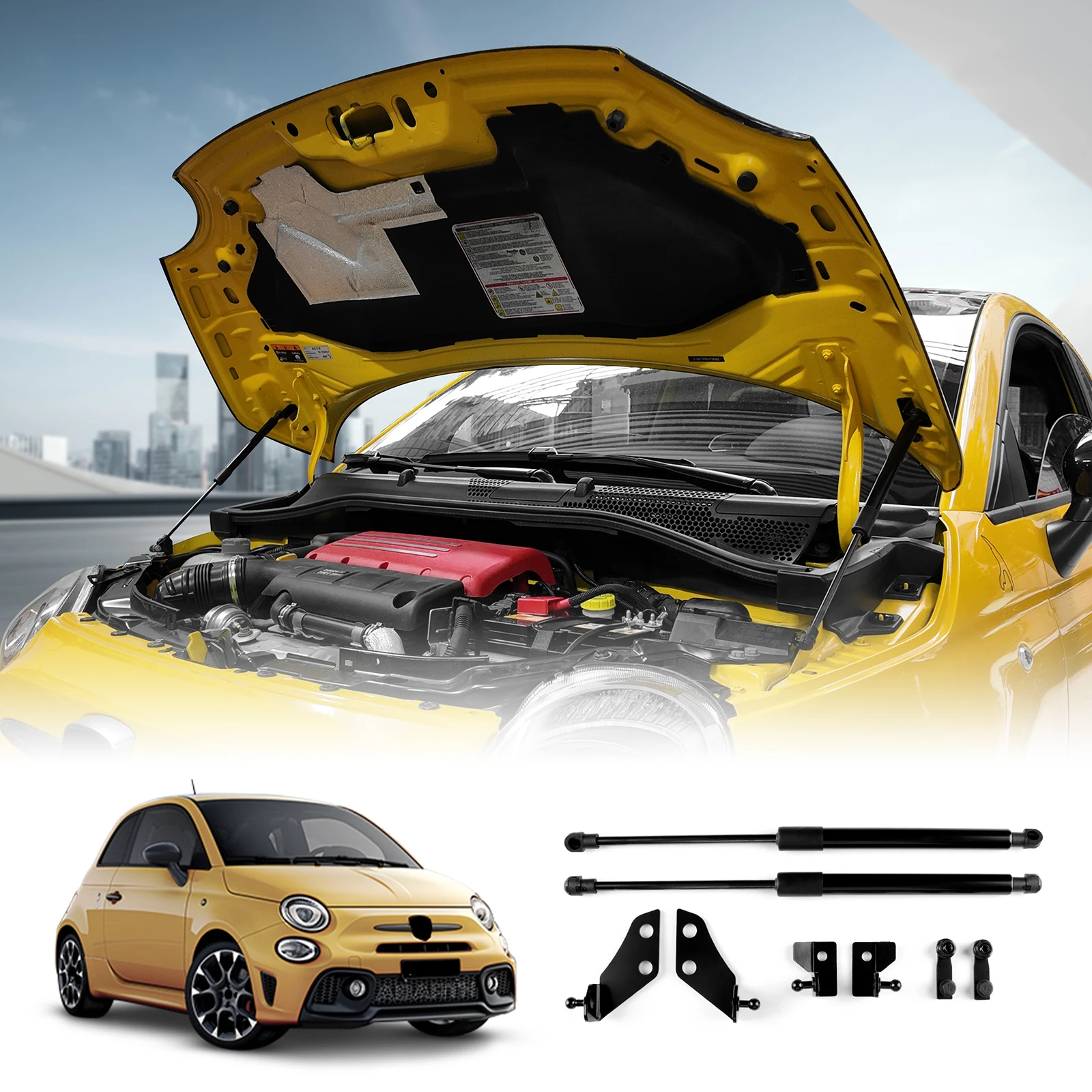 Supporto Magnetico Per Auto KUNGKIC Per Fiat 500/500C E Abarth 595/695 (2008-2024) – Base Girevole 360° Con Caricabatterie Riservato