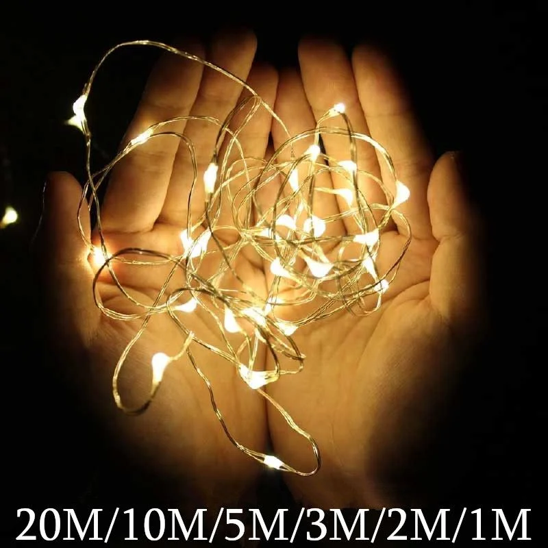 

Christmas LED String Lights Fairy Lights Copper Wire Lamp Garland Room Decoration Garden Wedding Party Light USB Battery Powered