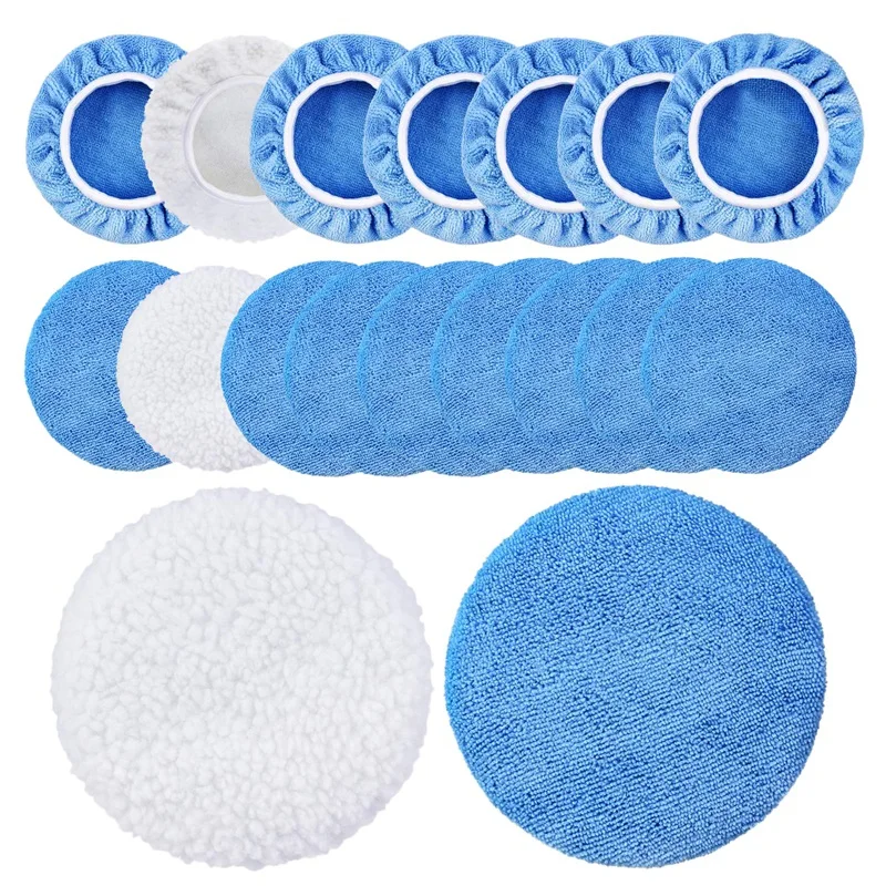 

5 To 6 Inches Microfiber Polishing Pad For Car Polisher Bonnet 18 Packs