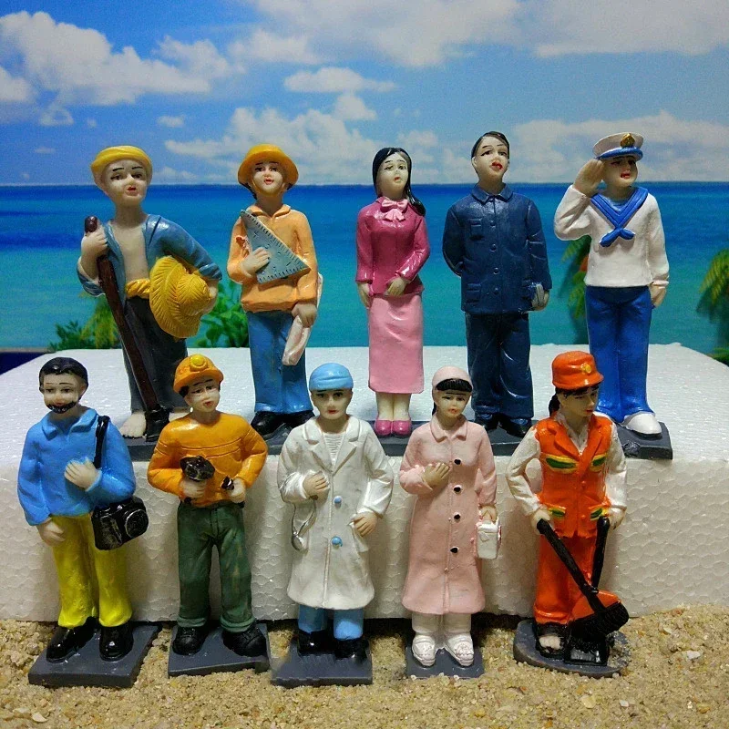 Professional Miniature Figurines Set – Doctor, Nurse, Astronaut, and Worker Desk Decor