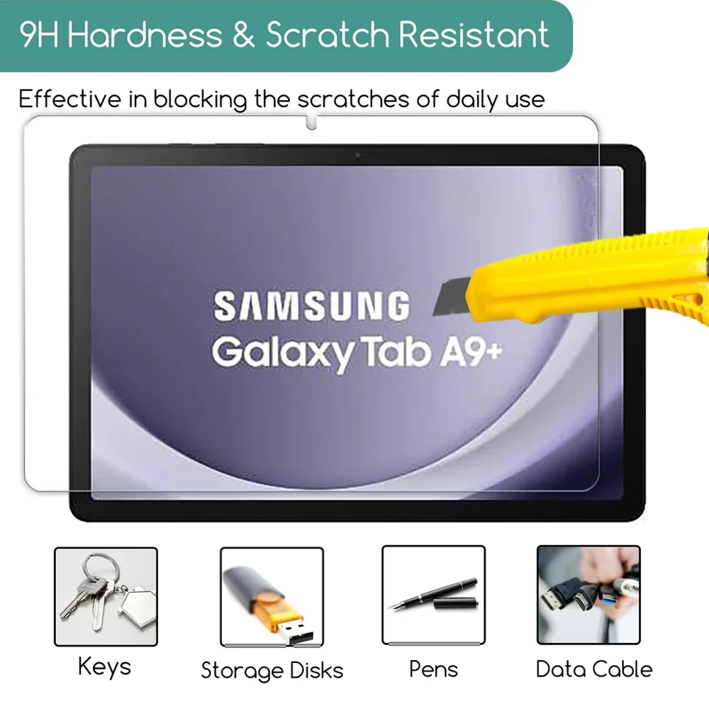 Tempered Glass Screen Protector 2PCS HD For Samsung Galaxy Tab A9+ A9PLUS 11inch Tablet SM-X210 X215 X216 Bubble Free