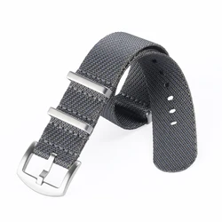 Ribbed Nylon Military Sport Watch Strap - Ballistic Fabric Bracelet Accessory - 22mm (Gray)