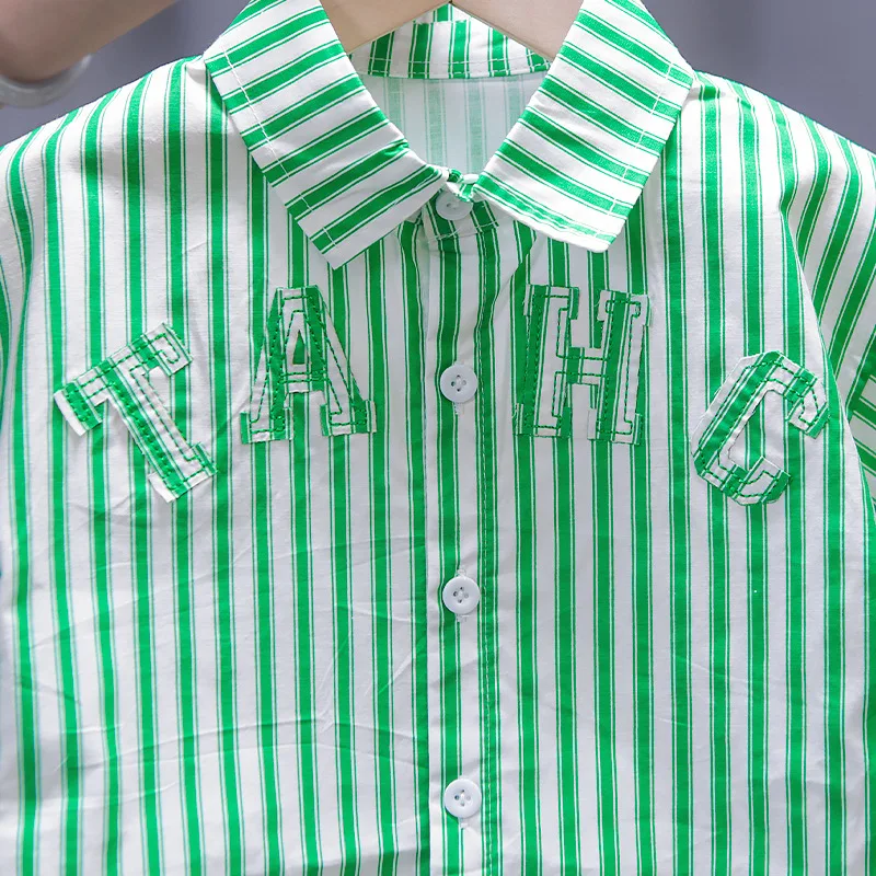 Children's clothing summer baby clothes girls letters short-sleeved suits boys lapel shirts shorts simple casual two-piece suit Baby Clothing Set for girl