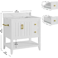 Bathroom Vanity with Sink, 30" Bathroom Cabinet with 2 Drawers and Storage, Modern Bathroom Vanity Set, Easy Assembly 2
