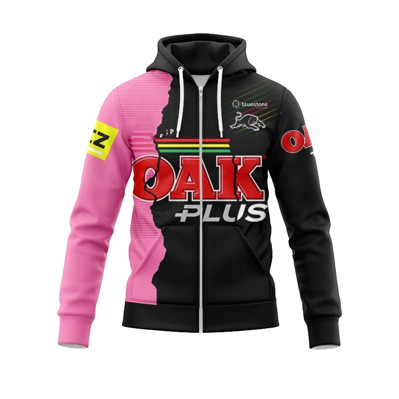 thumbnail image 1 of Sudadera con capucha y cremallera 2024 Penrith Panthers Media Jersey - Gris (nombre y número personalizados), 1 of 5