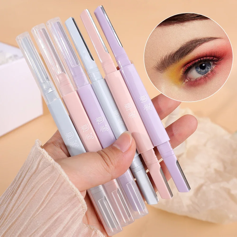 Double-ended Eyebrow Trimmer Blade Safe Professional Folding Knife Face Hair Removal Scraper Shaver For Makeup Beauty eyebrow trimmer set eyebrow trimmer eyebrow razor set electric epilator hair shaver eyebrow razor facial hair remover eyebrow scissors eyebrow trimmer blade face shaver