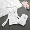 2025 Women Hooded Velvet Tracksuit Warm Two-Piece Set Velvet Tracksuit Crystal Pattern Jacket + Casua Long Pants 2Pcs 2
