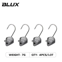 BLUX BLOD SHAD Soft Fishing Lure - Black Tail Minnow Silicone Bait (7G  4pcs)