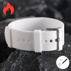 Premium Silicone Sport Watch Strap - Universal Waterproof Wrist Band Accessories - 22mm (White)