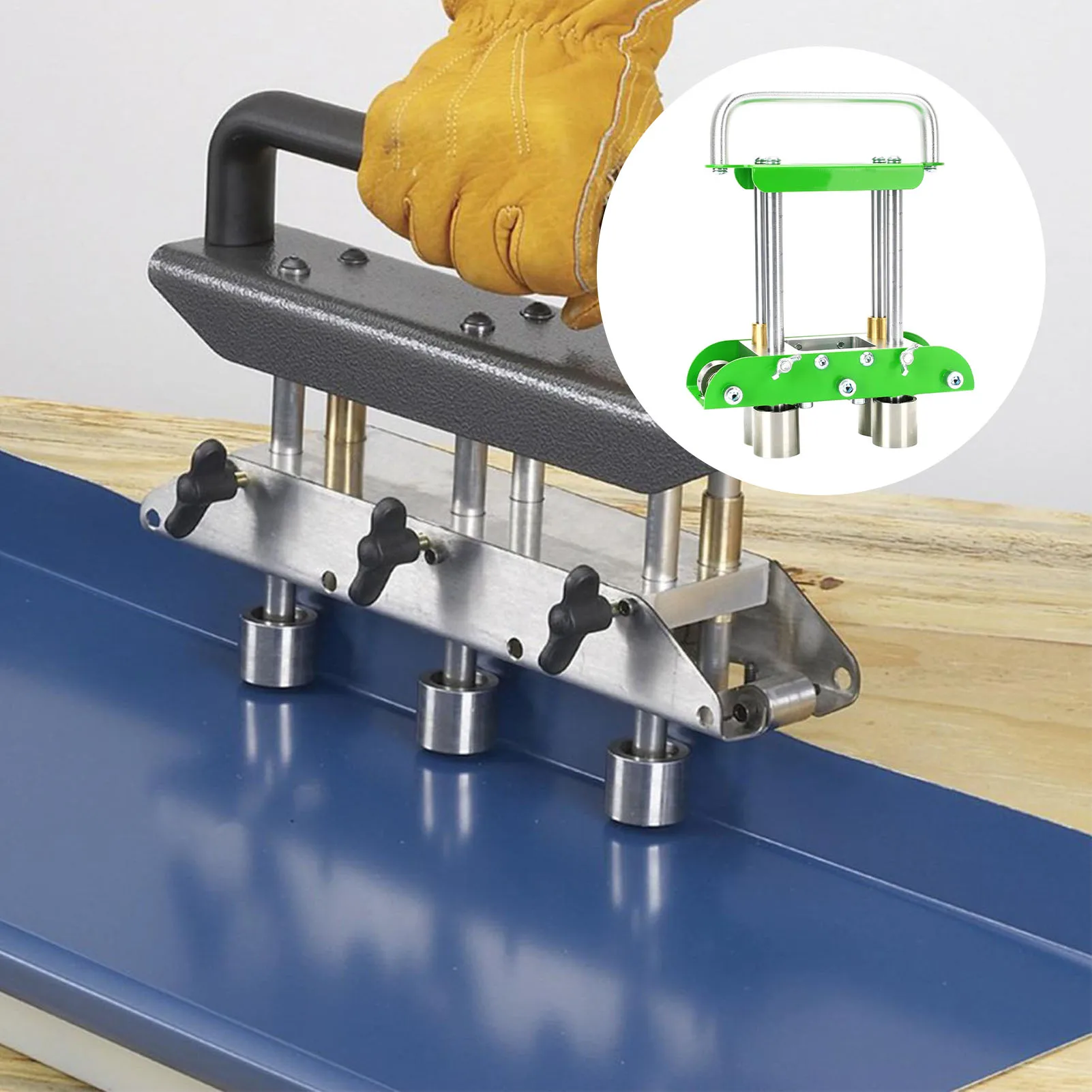 Plate Edge Rolling Tool Edge Roller 0 to 90 Degree Steel Aluminum Copper Plate Edge Rolling Bending Tool with 8 Inch Shears for Metal Roofing