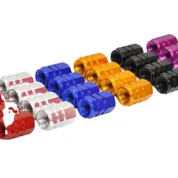 Bouchons de Valve de vélo en alliage d'aluminium, 4 pièces, bouchons de Valve Schrader pour motos, camions, voitures, vélos, couvercles de tige de Valve de pneu, accessoires de vélo 3