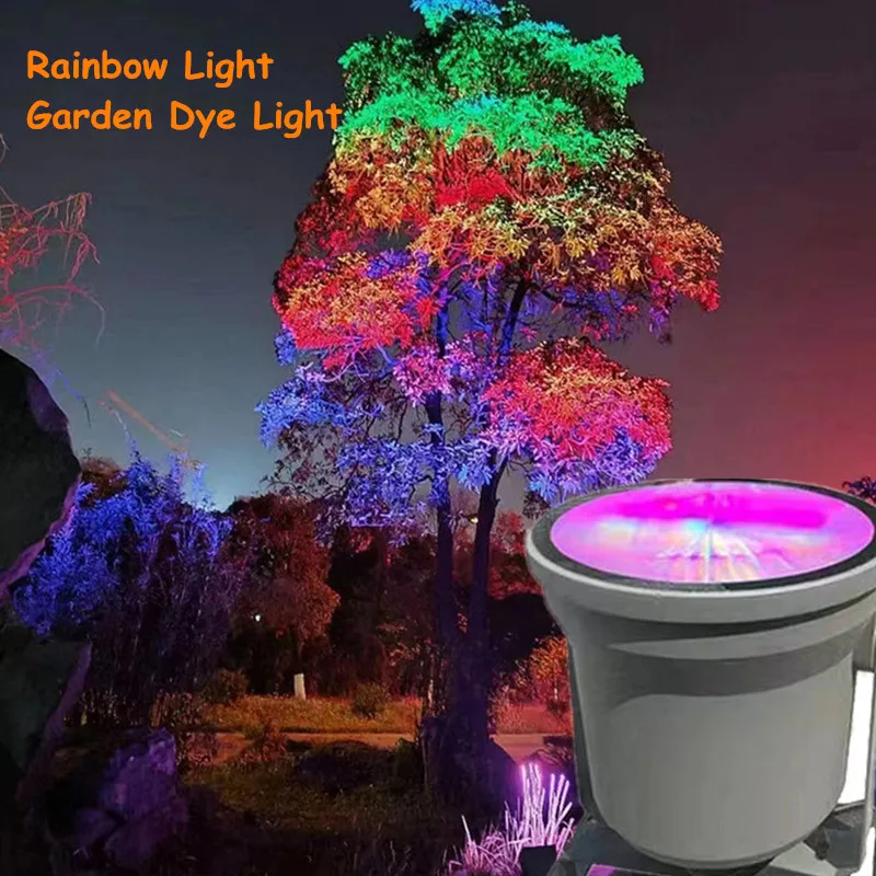 Rainbow Light Dye Lamp Colorful Tree Lights Cultural Tourism Landscape Lawn Lighting Yard Floodlight Disco Party Led Stage Lamps explosive style for outdoor folding tables and chairs field tourism mountain folding table light folding courtyard table