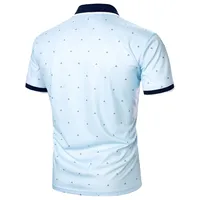 Men's Dots Printing T-shirts Turn-down Male Casual Business Clothing 2022 Summer New Fashion Slim Short Sleeve Patchwork Shirts - Image 2