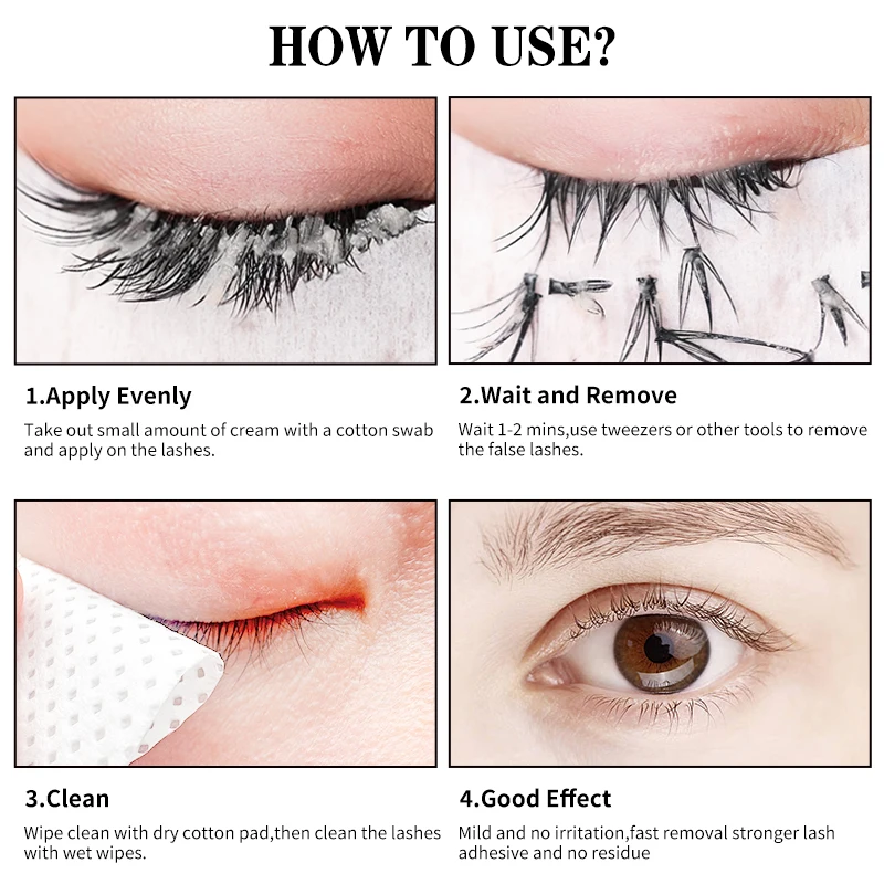 eyelash glue remover cream eyelash glue remover 20g Eyelash Extension Glue Remover Non-irritating Quick Drying Adhesive Transparent Gel Remover Eye Lashes Make Up Tool
