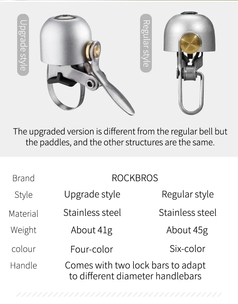 Description Picture 5 of itemROCKBROS Bicycle Vintage Brass Bell Ring Clear Sound Quality MTB Road Bike Retro Bell Cycling Children Horn Kid Bike Accessories