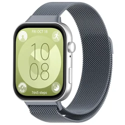 Milanese Metal Loop Strap - Comfortable, Breathable Wristband Accessories Belt for Huawei fit 5 - 4 Pro (Space Gray)