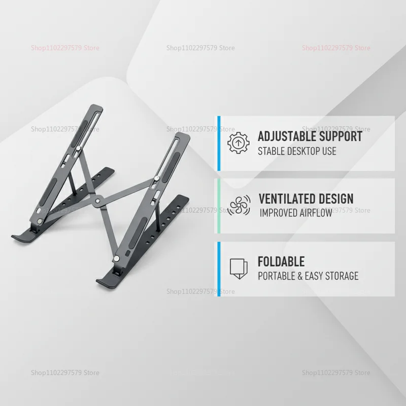 속이 빈 방열 알루미늄 합금 및 미끄럼 방지 디자인을 갖춘 접이식 컴퓨터 스탠드, 언제든지 MacBook iPad와 호환 가능