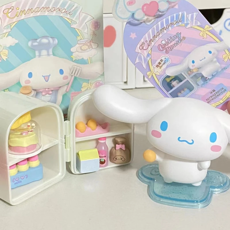  MINISO SanrioBlind Box Cinnamoroll 요리 오두막 시리즈 TidePlay 장식품 모델 KawaiiAnime 인형 장식 ChildToy 선물
