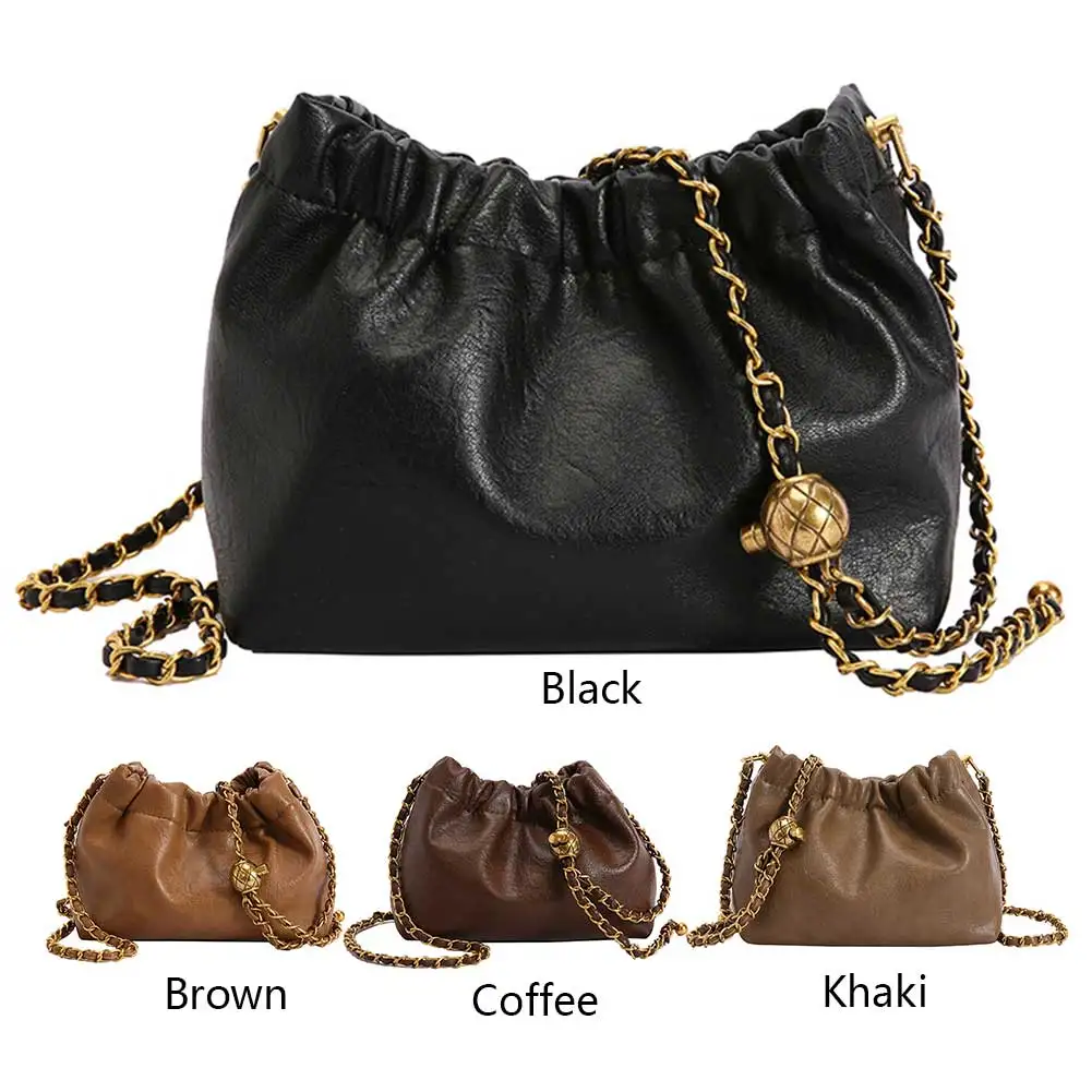 Women Chain Shoulder Bag PU Leather Crossbody Tote Bag Casual Messenger Satchel Sling Girl Purse