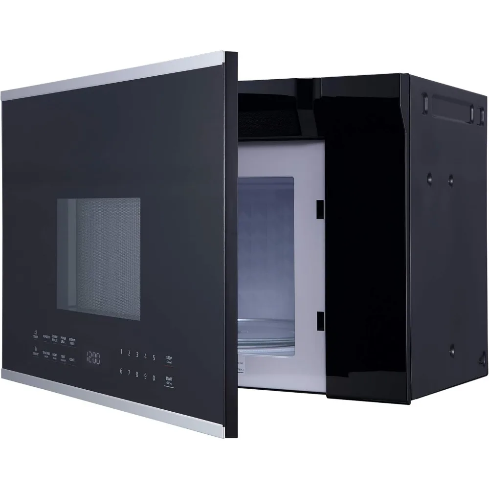 Microwave oven with exhaust fan, 1.34cu. Capacity, 1000W, 24 inches, black/stainless steel 5