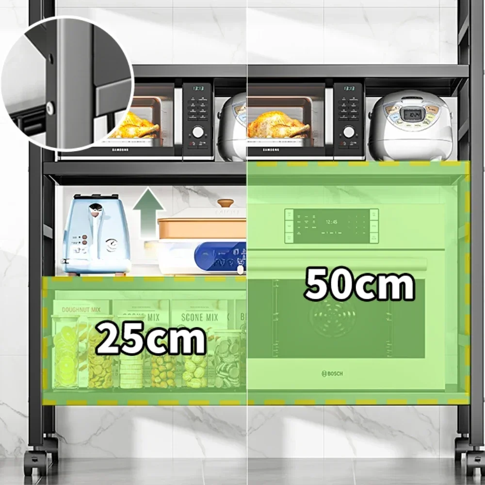 Kitchen Basket Storage Rack Multifunctional Fruits Storage Rack Movable Rolling Cart Kitchen Modern Simplicity Organizer Shelf