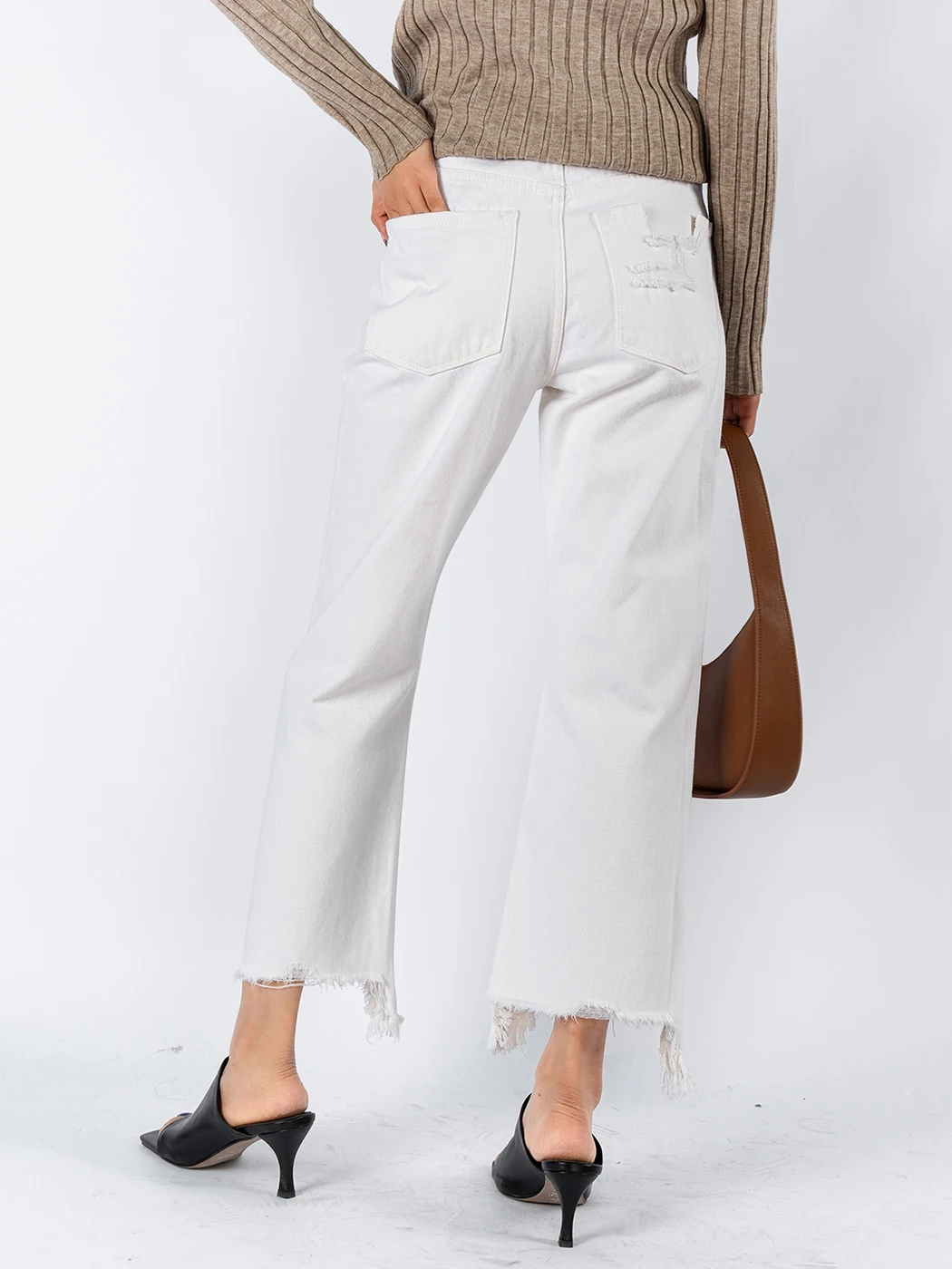 plus size clothing Pirate Hippie Hole Tassel Chic Straight Jeans Woman Spring Autumn High Waist Pants Female Casual Vintage White Trousers 2022 flare jeans