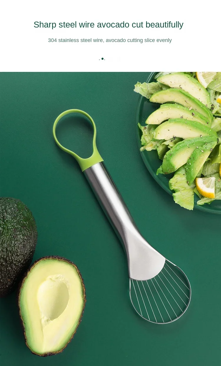 Stainless steel avocado slicer tool for clean and quick slicing