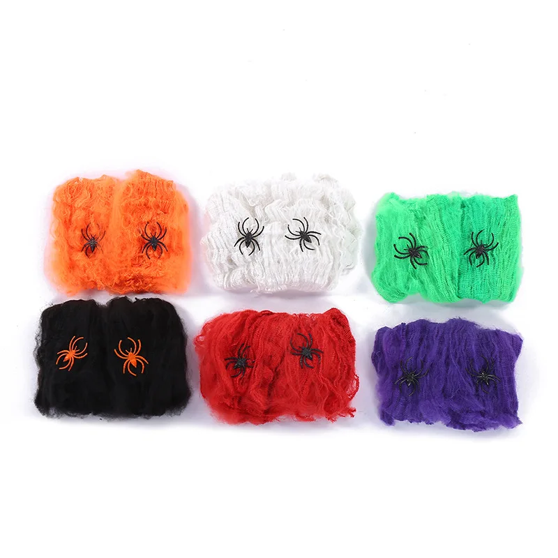 Halloween Decorations Halloween Decoration Party Accessories Decorations for Events Scream Festa Spider Web Black Outdoor Props Haunted House Spider
