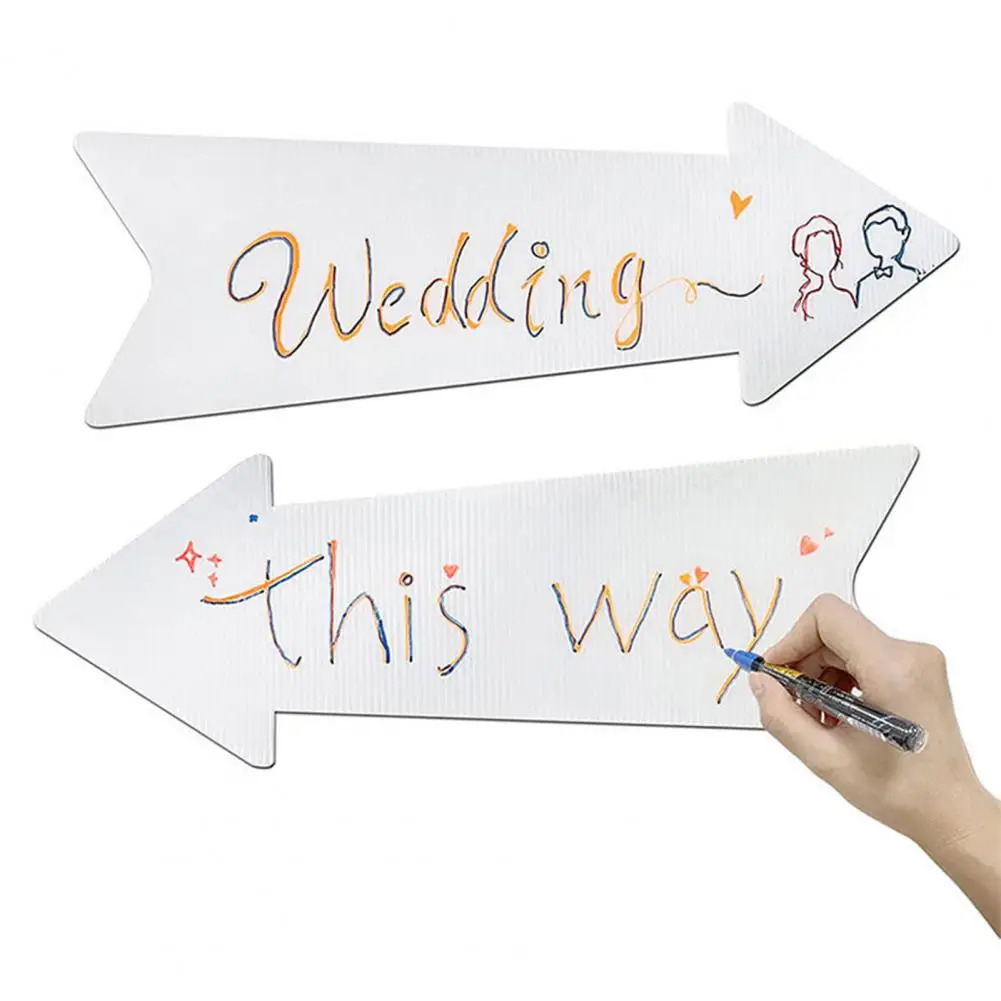 

1Pc/5Pcs Blank Plastic Arrow Signs with Stakes DIY Wedding Birthday Party Directional Garden Yard Signs This Way Arrow Signs