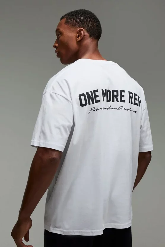 Man Active One More Rep Oversized Washed T-shirt Luxury Brand Great Chapter Embroidered Short Cotton Casual Loose Couple Tee 5