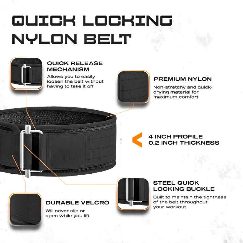 Cintura Sollevamento Pesi Autobloccante - Per Powerlifting, Crossfit, Squat E Deadlift, Uomo/Donna