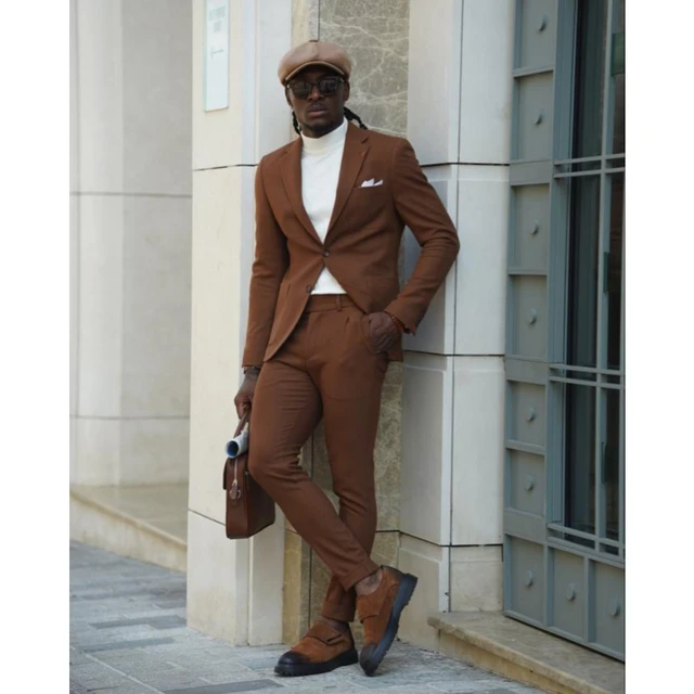 Brown Formal Men Suits Classic Fit 2 Pieces/Regular Slim Fit Blazer With  Pants For Wedding Groom Best Man Wear/Men's Clothes Set - AliExpress