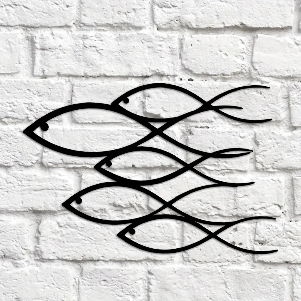 

1PC Nautical Metal Wall, Art School Fish Wall, Home Living Room Office Bedroom Kids Room Wall Decor Painting Wall Sticker Gift