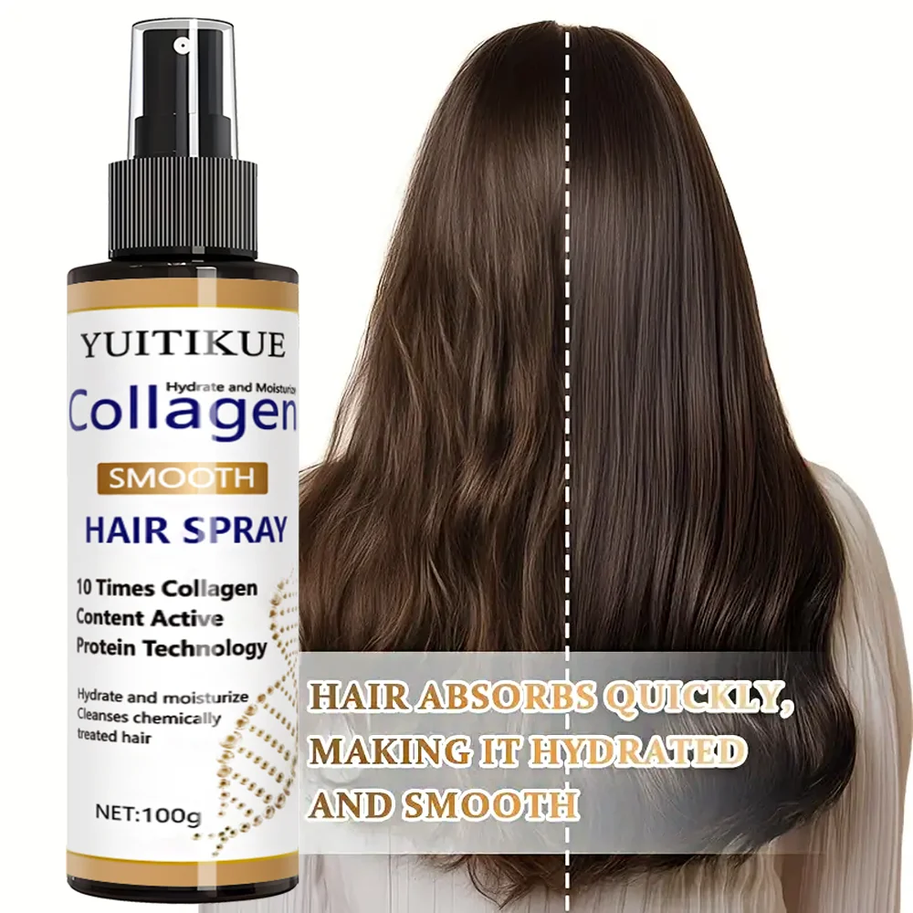 YUITIKUE Keratin Silking Hairspray Spray with Jojoba Seed Oil and Collagen absorbs quickly and deeply nourishes hair