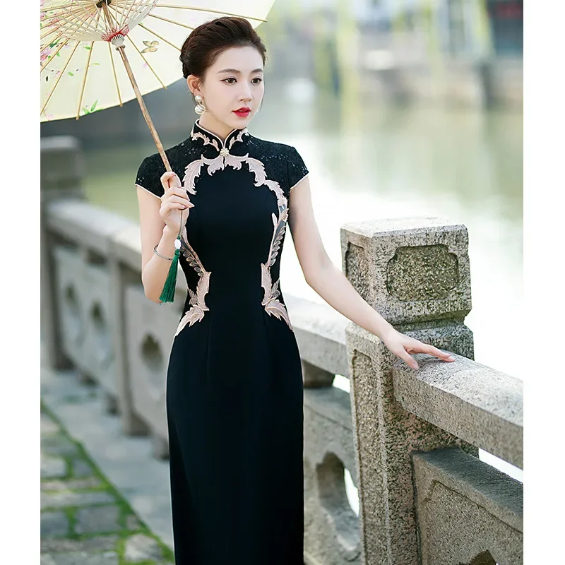 ª Ҹ Qipao  ڼ ƾ   Ƽ Ƽ ̺ ??巹 ߱  Ƽ   Cheongsam Vestidso