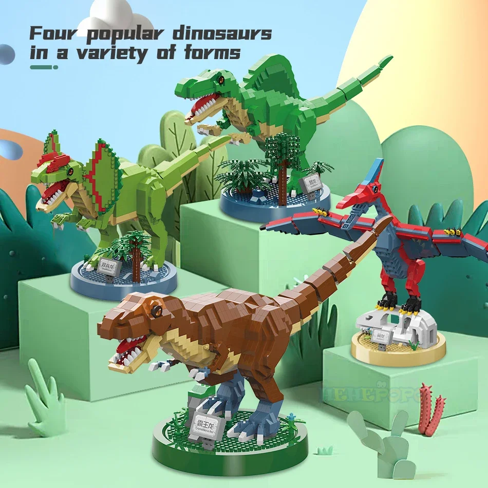 Building A World Of Dinosaurs Block Jurassic Indominus Dinosaur World Model Building Blocks Bricks Children Toys