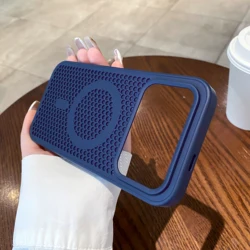 Ultra Magsafe Honeycomb Breathable Silicone Case - Simple Matte Solid Color Bumper Cover - Poco F7 Ultra (Royal Blue)