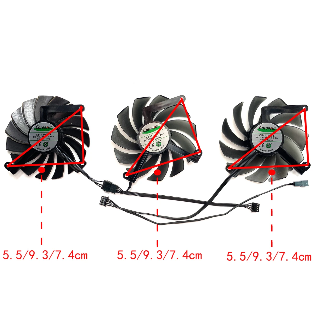 New For INNO3D RTX 4070 GeForce RTX4070 4070ti X3 OC Graphics Card Replacement Fan CF-12910S CF-12915S — view 3