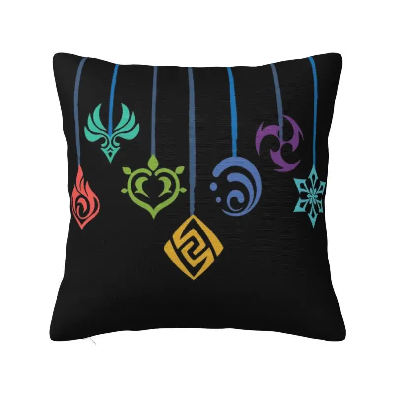 

Genshin Impact Elements Symbol Pillow Case 45x45cm for Living Room Anime Game Nordic Cushion Cover Square Pillowcase