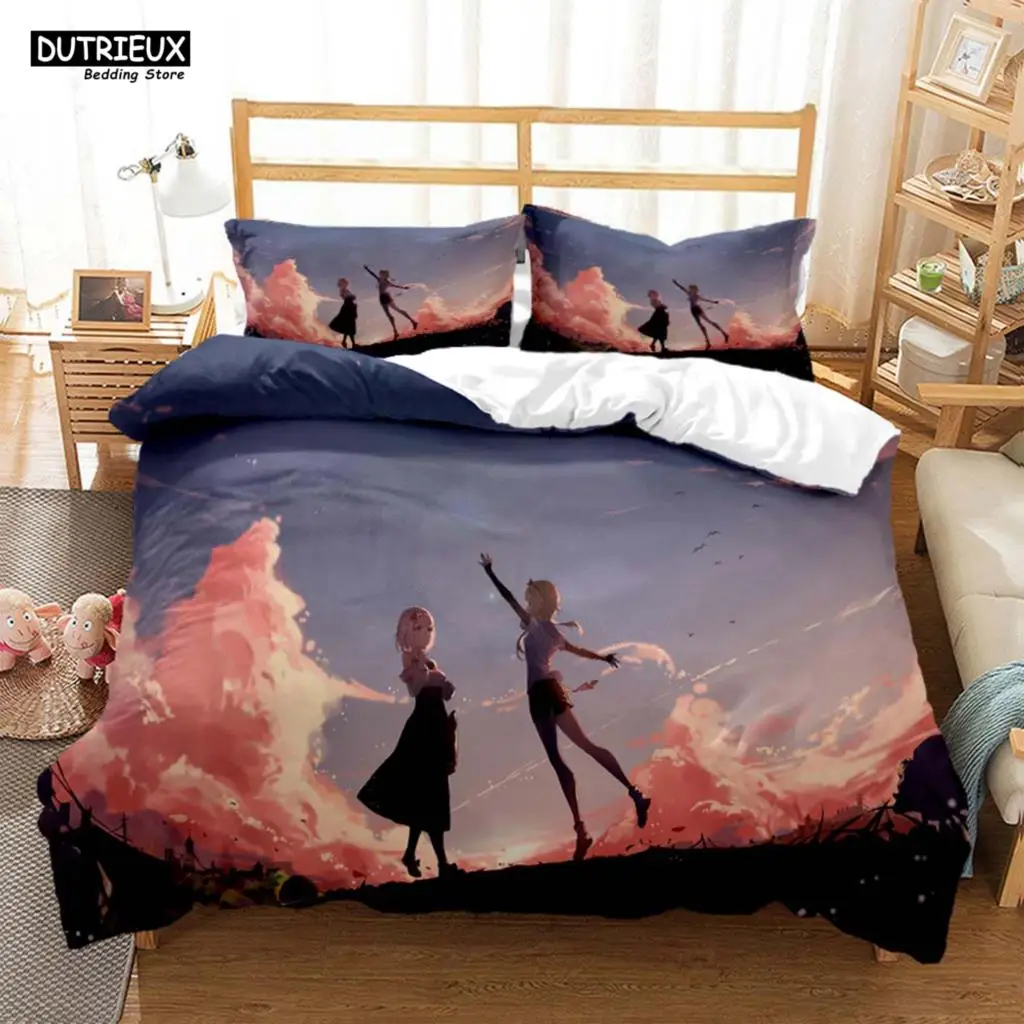 Genshin Impact Animation Cartoon Soft And Comfortable  Customizable Comforter Bedding Sets Bedding Set Luxury Quilt Cover 2