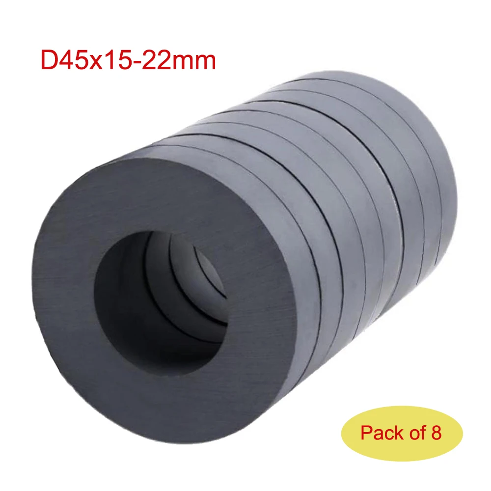 45x8-22 มม.แหวนเฟอร์ไรต์แม่เหล็กหลุม OD45 x ID22 x 8 มม.รอบ Donut แม่เหล็กวงกลมเซรามิคแม่เหล็กสําหรับงานฝีมือ 1