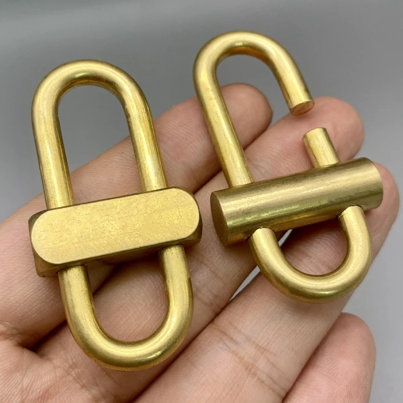 Car Keychain Brass Handmade Luban Lock Fashion Men's Personalized Creative
