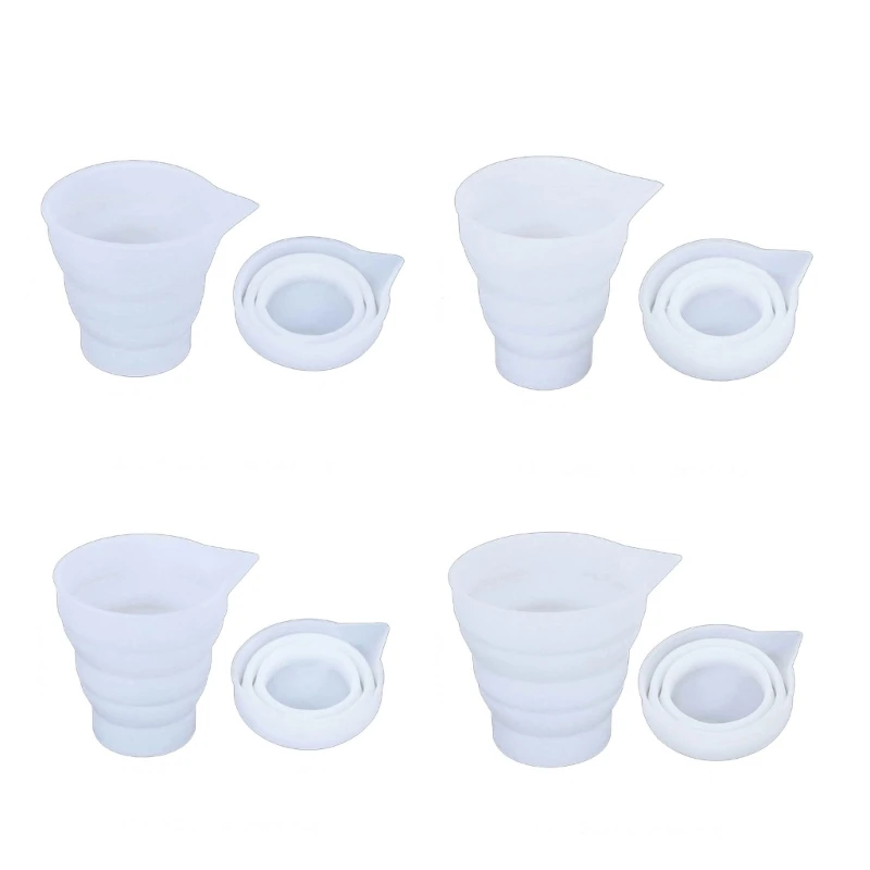 

Collapsible Silicone Measuring Cup Mold Dispensing Cup Clear Crystal Epoxy Resin
