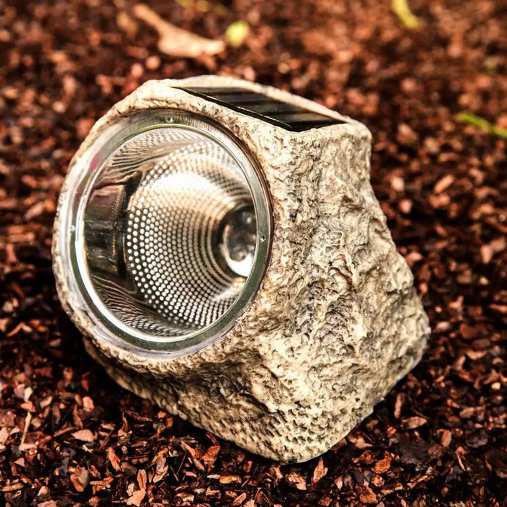 LED Solar Stone Light in Garden