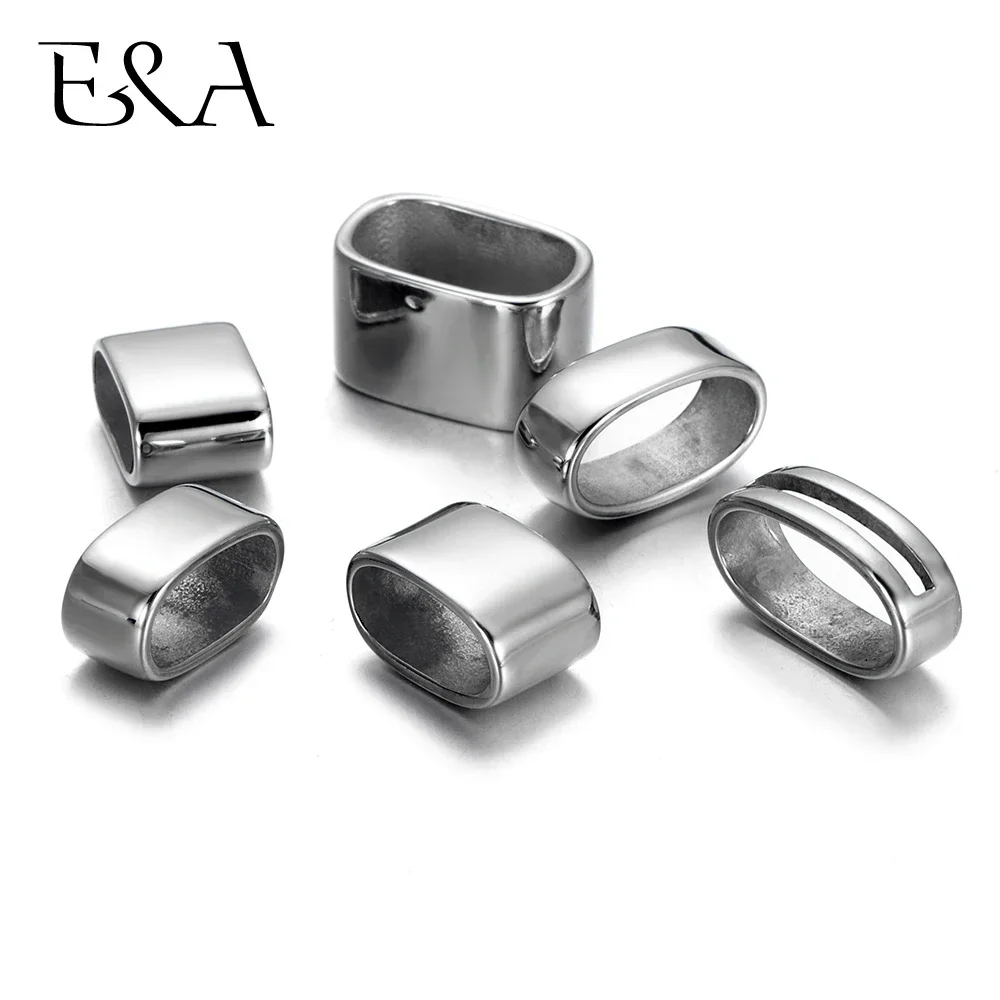 10 Stück 316L Edelstahl großes Loch Spacer Perlen für Lederband Armband DIY Schmuckherstellung Männer Dia-Charms Zubehör